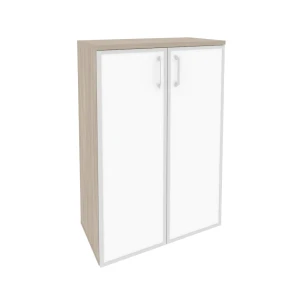 O.ST-2.4R white (Дуб Аттик) Шкаф средний широкий (2 средних фасада стекло лакобель в раме)