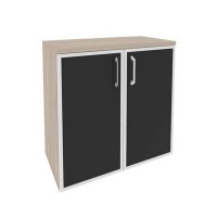 Onix O.ST-3.2R black (Дуб Аттик) Шкаф низкий широкий (2 низких фасада стекло лакобель в раме)