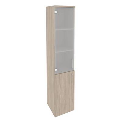 Onix O.SU-1.2(L) (Дуб Аттик) Шкаф высокий узкий левый (1 низкий фасад ЛДСП + 1 средний фасад стекло)