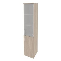 Onix O.SU-1.2(R) (Дуб Аттик) Шкаф высокий узкий правый (1 низкий фасад ЛДСП + 1 средний фасад стекло)