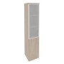 Onix O.SU-1.2R(L) (Дуб Аттик) Шкаф высокий узкий левый (1 низкий фасад ЛДСП + 1 средний фасад стекло в раме)