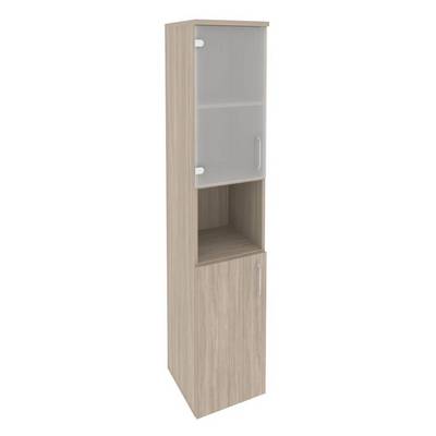 Onix O.SU-1.4(L) (Дуб Аттик) Шкаф высокий узкий левый (1 низкий фасад ЛДСП + 1 низкий фасад стекло)