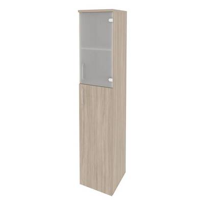 Onix O.SU-1.7(R) (Дуб Аттик) Шкаф высокий узкий правый (1 средний фасад ЛДСП + 1 низкий фасад стекло)