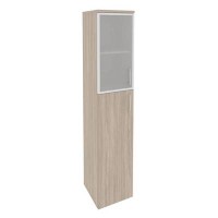 Onix O.SU-1.7R(L) (Дуб Аттик) Шкаф высокий узкий левый (1 средний фасад ЛДСП + 1 низкий фасад стекло в раме)