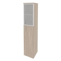 Onix O.SU-1.7R(R) (Дуб Аттик) Шкаф высокий узкий правый (1 средний фасад ЛДСП + 1 низкий фасад стекло в раме)