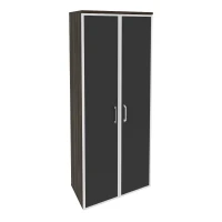 O.ST-1.10R black (Дуб Мали) Шкаф высокий широкий (2 высоких фасада стекло лакобель в раме)