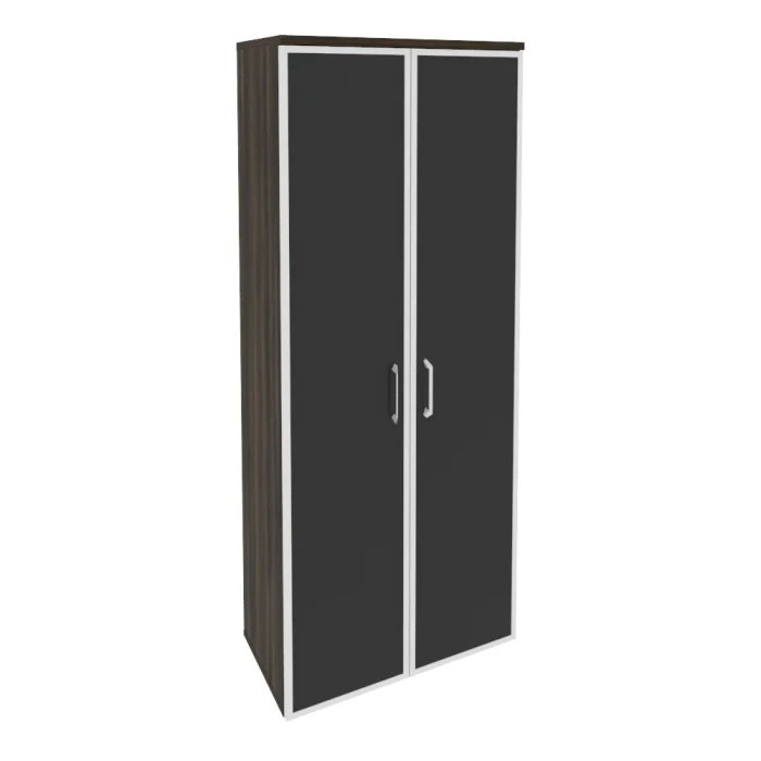 O.ST-1.10R black (Дуб Мали) Шкаф высокий широкий (2 высоких фасада стекло лакобель в раме)