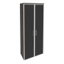 O.ST-1.10R black (Дуб Мали) Шкаф высокий широкий (2 высоких фасада стекло лакобель в раме)