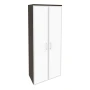 O.ST-1.10R white (Дуб Мали) Шкаф высокий широкий (2 высоких фасада стекло лакобель в раме)