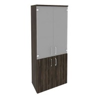 Onix O.ST-1.2 (Дуб Мали) Шкаф высокий широкий (2 низких фасада ЛДСП + 2 средних фасада стекло)