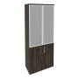 Onix O.ST-1.2R (Дуб Мали) Шкаф высокий широкий (2 низких фасада ЛДСП + 2 средних фасада стекло в раме)