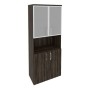 Onix O.ST-1.4R (Дуб Мали) Шкаф высокий широкий (2 низких фасада ЛДСП + 2 низких фасада стекло в раме)
