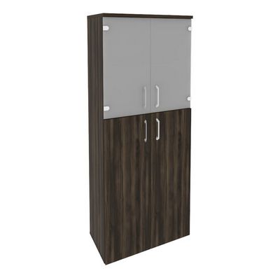 Onix O.ST-1.7 (Дуб Мали) Шкаф высокий широкий (2 средних фасада ЛДСП + 2 низких фасада стекло)