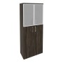 Onix O.ST-1.7R (Дуб Мали) Шкаф высокий широкий (2 средних фасада ЛДСП + 2 низких фасада стекло в раме)