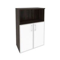 Onix O.ST-2.2R white (Дуб Мали) Шкаф средний широкий (2 низких фасада стекло лакобель в раме)