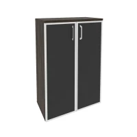 O.ST-2.4R black (Дуб Мали) Шкаф средний широкий (2 средних фасада стекло лакобель в раме)
