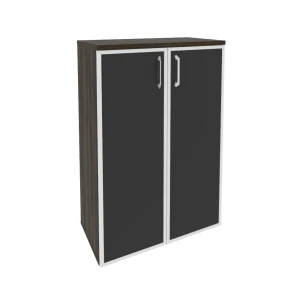 O.ST-2.4R black (Дуб Мали) Шкаф средний широкий (2 средних фасада стекло лакобель в раме)