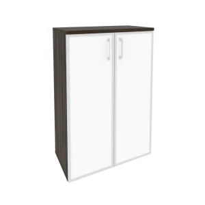 O.ST-2.4R white (Дуб Мали) Шкаф средний широкий (2 средних фасада стекло лакобель в раме)