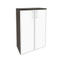 O.ST-2.4R white (Дуб Мали) Шкаф средний широкий (2 средних фасада стекло лакобель в раме)