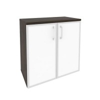 Onix O.ST-3.2R white (Дуб Мали) Шкаф низкий широкий (2 низких фасада стекло лакобель в раме)