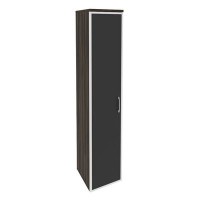Onix O.SU-1.10R(L) black (Дуб Мали) Шкаф высокий узкий левый (1 высокий фасад стекло лакобель в раме)