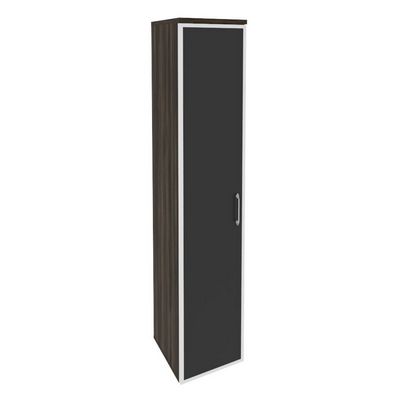 Onix O.SU-1.10R(L) black (Дуб Мали) Шкаф высокий узкий левый (1 высокий фасад стекло лакобель в раме)