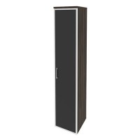 Onix O.SU-1.10R(R) black (Дуб Мали) Шкаф высокий узкий правый (1 высокий фасад стекло лакобель в раме)