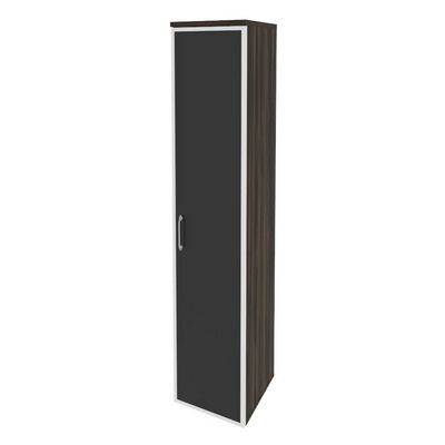 Onix O.SU-1.10R(R) black (Дуб Мали) Шкаф высокий узкий правый (1 высокий фасад стекло лакобель в раме)