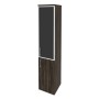 Onix O.SU-1.2R(R) black (Дуб Мали) Шкаф высокий узкий правый (1 низкий фасад ЛДСП + 1 средний фасад стекло лакобель в раме)