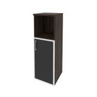 Onix O.SU-2.2R(R) black (Дуб Мали) Шкаф средний узкий правый (1 низкий фасад стекло лакобель в раме)