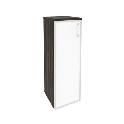 Onix O.SU-2.4R(L) white (Дуб Мали) Шкаф средний узкий левый (1 средний фасад стекло лакобель в раме)