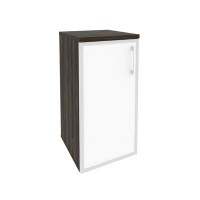 Onix O.SU-3.2R(L) white (Дуб Мали) Шкаф низкий узкий левый (1 низкий фасад стекло лакобель в раме)