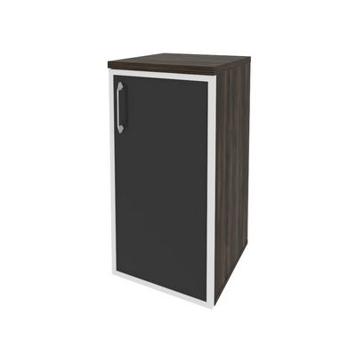 Onix O.SU-3.2R(R) black (Дуб Мали) Шкаф низкий узкий правый (1 низкий фасад стекло лакобель в раме)