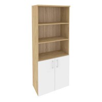 Onix O.ST-1.1 (Тиквуд Светлый/Белый Бриллиант) Шкаф высокий широкий (2 низких фасада ЛДСП)