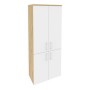 Onix O.ST-1.3 (Тиквуд Светлый/Белый Бриллиант) Шкаф высокий широкий (2 низких фасада ЛДСП + 2 средних фасада ЛДСП)