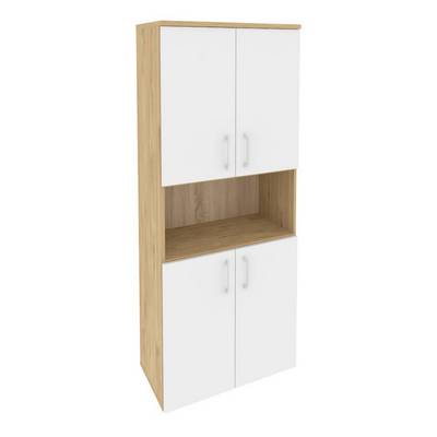 Onix O.ST-1.5 (Тиквуд Светлый/Белый Бриллиант) Шкаф высокий широкий (4 низких фасада ЛДСП)