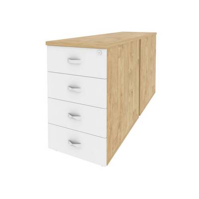 Onix O.TPO-2.7 (Тиквуд Светлый/Белый Бриллиант) Тумба двойная приставная / опорная