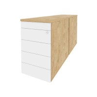 Onix O.TPO-2.8 TIP (Тиквуд Светлый/Белый Бриллиант) Тумба двойная приставная / опорная (TIP-ON)