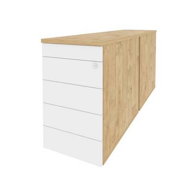 Onix O.TPO-2.8 TIP (Тиквуд Светлый/Белый Бриллиант) Тумба двойная приставная / опорная (TIP-ON)