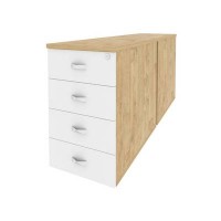 Onix O.TPO-2.8 (Тиквуд Светлый/Белый Бриллиант) Тумба двойная приставная / опорная