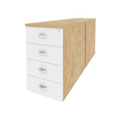 Onix O.TPO-2.8 (Тиквуд Светлый/Белый Бриллиант) Тумба двойная приставная / опорная