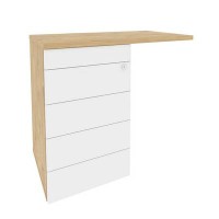 Onix O.TPU-4 TIP (Тиквуд Светлый/Белый Бриллиант) Тумба приставная (TIP-ON) (универсальная л/пр)