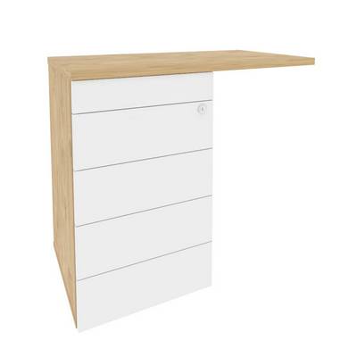 Onix O.TPU-4 TIP (Тиквуд Светлый/Белый Бриллиант) Тумба приставная (TIP-ON) (универсальная л/пр)