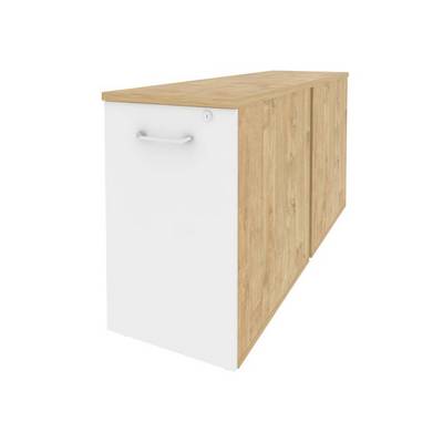 Onix O.VTPO-2.7 (Тиквуд Светлый/Белый Бриллиант) Тумба двойная низкая выдвижная приставная / опорная