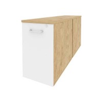 Onix O.VTPO-2.8 (Тиквуд Светлый/Белый Бриллиант) Тумба двойная низкая выдвижная приставная / опорная