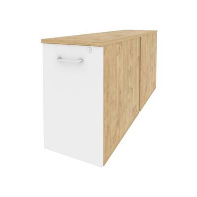 Onix O.VTPO-2.8 (Тиквуд Светлый/Белый Бриллиант) Тумба двойная низкая выдвижная приставная / опорная