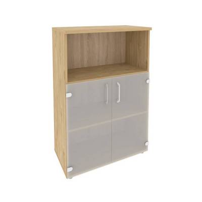 Onix O.ST-2.2 (Тиквуд Светлый) Шкаф средний широкий (2 низких фасада стекло)