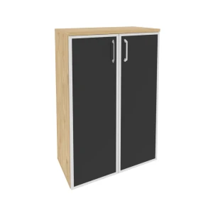 O.ST-2.4R black (Тиквуд Светлый) Шкаф средний широкий (2 средних фасада стекло лакобель в раме)