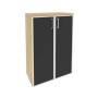 Onix O.ST-2.4R black (Тиквуд Светлый) Шкаф средний широкий (2 средних фасада стекло лакобель в раме)