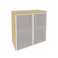 Onix O.ST-3.2R (Тиквуд Светлый) Шкаф низкий широкий (2 низких фасада стекло в раме)